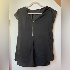 Express Silky Zip Front Gramercy Tee Medium